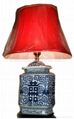 Blue and white porcelain table lamp