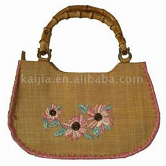 Straw Embroidery Handbag