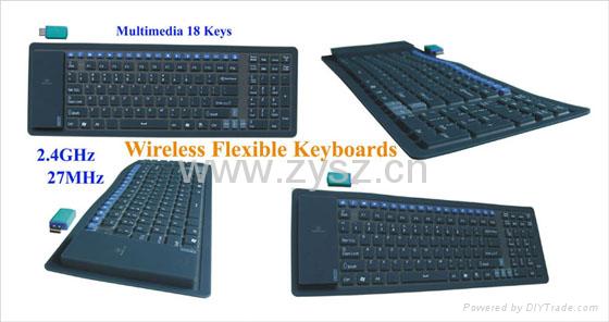 Wireless flexible keyboard