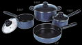 7PC straight shape non-stick cookware set(glass lid) 1