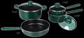 7PC straight shape non-stick cookware set(colour glass lid 1