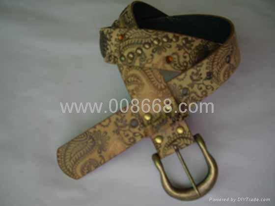 Women’s PU fashion belts with copper ornament