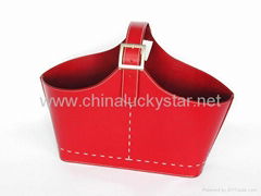 Leather Basket Tote