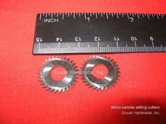 Tungsten carbide micro slitting cutters