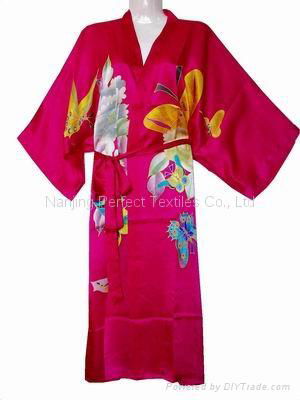 Pure Silk Hand-Painted Kimono, Robes, Silk Garment