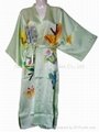 Pure Silk Hand-Painted Kimono, Robes, Silk Garment 3