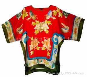 Pure Silk Hand-Painted Short Robe 