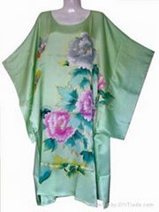 100% hand painted silk robe, pajama