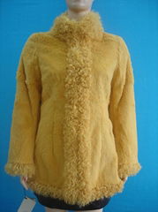 sheared rabbit fur coat