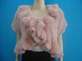 sheared rabbit fur knitted coat