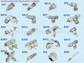 rapid fittings for the plastic tubings, pipe joints, pneumatic components