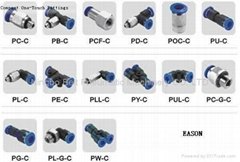 Compact One touch tube fittings,push in fittings,pneumatic components 