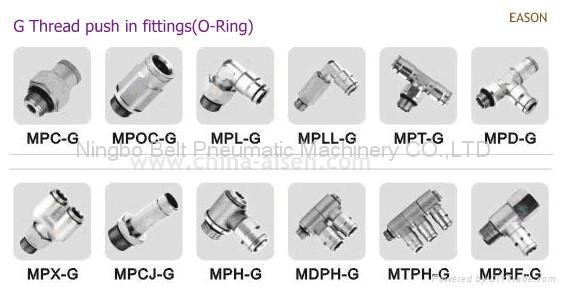  G-thread One touch tube fittings,metal push in fittings,pneumatic components,pi