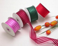 organza ribbon w/four stin stripes