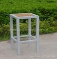Alum frame teak top chair