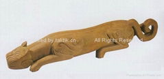 Chinese Antique Woodcarving Lying Tiger