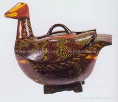 Chinese Antique Collectibles Lacquerware (Mandarin Duck-Shaped Box)