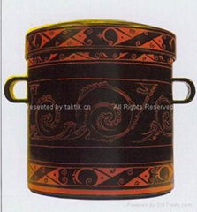 Chinese Antique Imitation Lacquerware (Round Container)