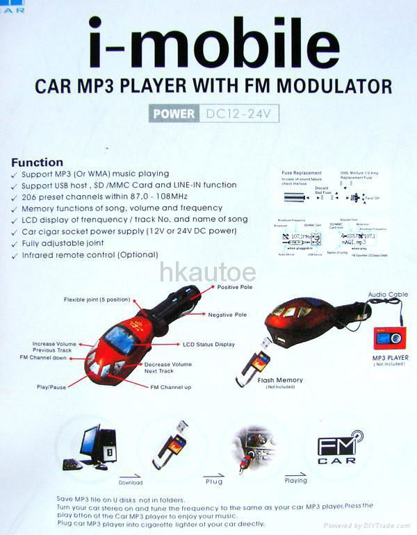 M338L-DR car mp3 player fm transmitter  4