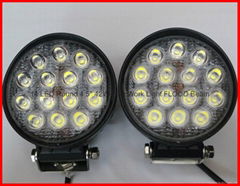 42W Round LED Work Light Off-Road SUV ATV 4WD Spot/Flood Beam 10-30V 3500lm IP67