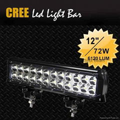 12" 72W CREE LED Work Light Bar Off-Road SUV ATV 4WD Spot/Flood Beam 6120lm IP67
