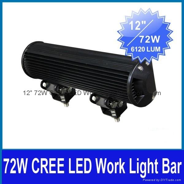 12" 72W CREE LED Work Light Bar Off-Road SUV ATV 4WD Spot/Flood Beam 6120lm IP67 5
