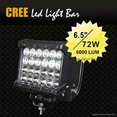 6.5" 72W CREE LED Work Light Bar Off-Road SUV ATV 4WD Spot/Flood Beam 6000lm