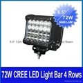 6.5" 72W CREE LED Work Light Bar Off-Road SUV ATV 4WD Spot/Flood Beam 6000lm 3