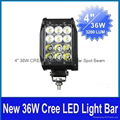 4" 36W CREE LED Work Light Bar Off-Road SUV ATV 4WD Spot/Flood Beam 3200lm IP67 3