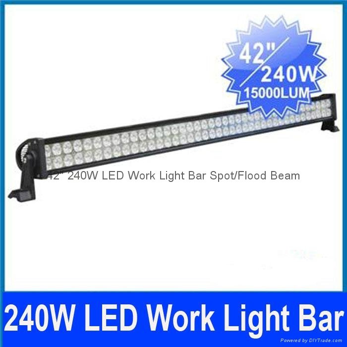 42" 240W High Power LED Work Light Bar Off-Road SUV ATV Spot/Flood Beam 15000lm