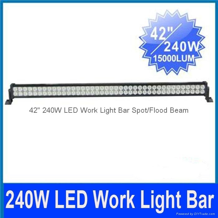 42" 240W High Power LED Work Light Bar Off-Road SUV ATV Spot/Flood Beam 15000lm 2
