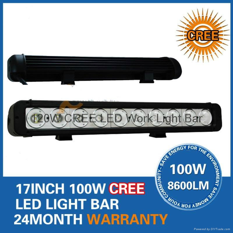 17" 100W CREE LED Work Light Bar 10-LED(10W) SUV ATV 4x4 Spot Flood Beam 8600lm
