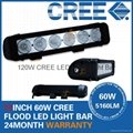 11“ 60W CREE LED Work Light Bar 6-LED(10W) SUV ATV 4x4 Spot Flood Beam 5160lm