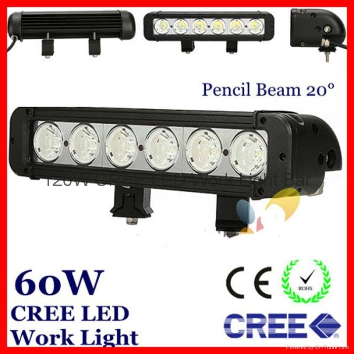 11“ 60W CREE LED Work Light Bar 6-LED(10W) SUV ATV 4x4 Spot Flood Beam 5160lm 2