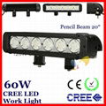 11“ 60W CREE LED Work Light Bar 6-LED(10W) SUV ATV 4x4 Spot Flood Beam 5160lm 2
