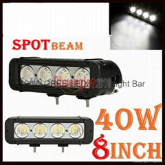 8" 40W CREE LED Work Light Bar