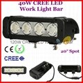 8" 40W CREE LED Work Light Bar 4-LED(10W) SUV ATV 4x4 Spot Flood Beam 3440lm 3