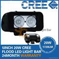 5" 20W CREE LED Work Light Bar 2-LED(10W) SUV ATV 4x4 Spot Flood Beam 1720lm 1