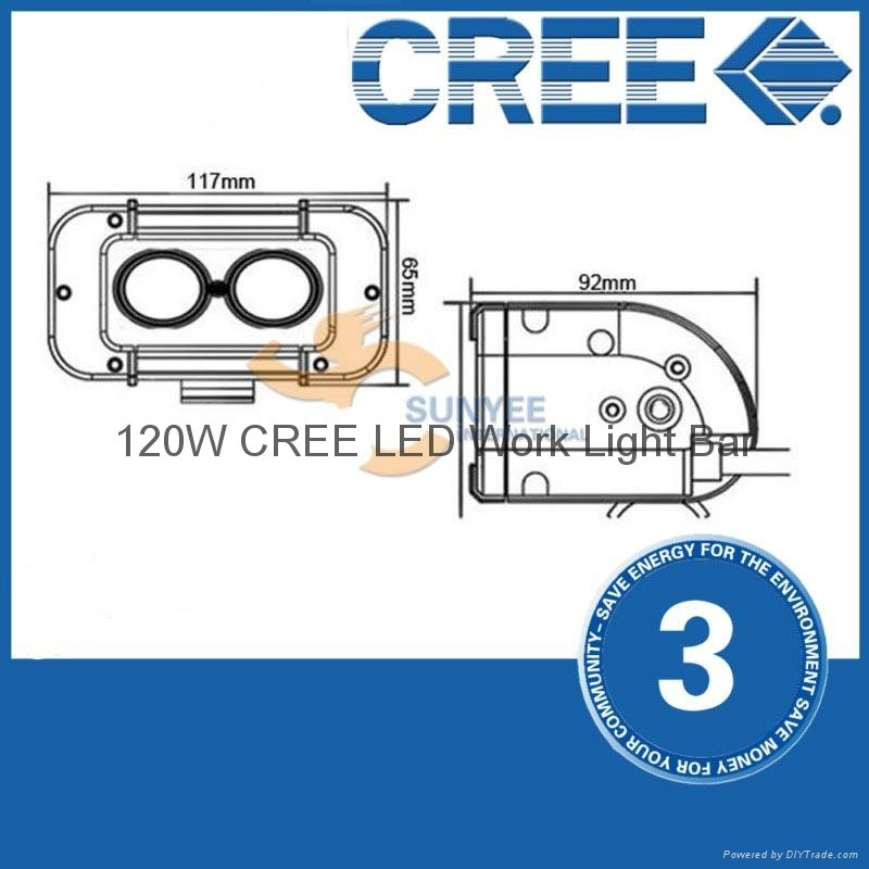 5" 20W CREE LED Work Light Bar 2-LED(10W) SUV ATV 4x4 Spot Flood Beam 1720lm 4