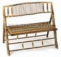 Bamboo Folding Double Bench Arch Back