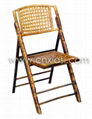 Bamboo Folding Chair Cane Back