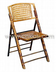 Bamboo Folding Chair Cane Back