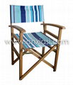 Wood Directors Chair with Curved  Curved Arm