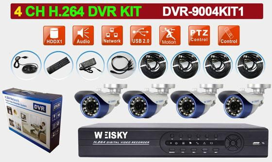 4CH H.264 Full D1 Realtime CCTV Kit DVR-9004KIT1		 3