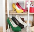 High heel fashion office ladies Colorful PU Office ladies working Shoes