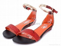 Woman Simple small Wedge Flat PU Sandals