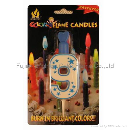 Color Flame Number Candle