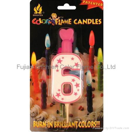 Color Flame Number Candle 2