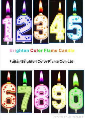 color flame number candles 2