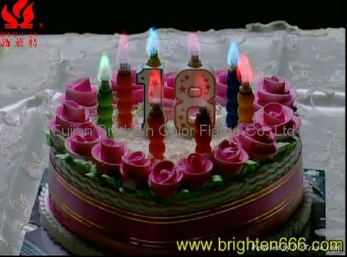 color flame number candles 4